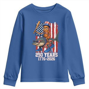 250th America Anniversary Youth Sweatshirt Funny Tung Tung Tung Sahur Tralalero Tralala 4th of July