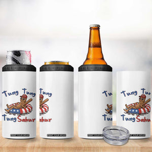 Tung Tung Tung Sahur Italian Brainrot 4th of July 4 in 1 Can Cooler Tumbler