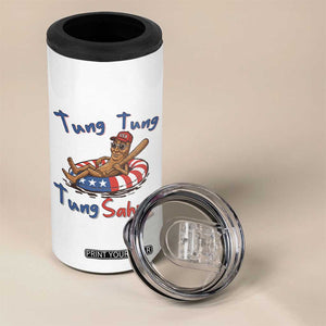 Tung Tung Tung Sahur Italian Brainrot 4th of July 4 in 1 Can Cooler Tumbler