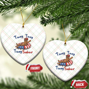 Tung Tung Tung Sahur Italian Brainrot 4th of July Ceramic Ornament
