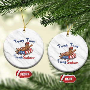 Tung Tung Tung Sahur Italian Brainrot 4th of July Ceramic Ornament