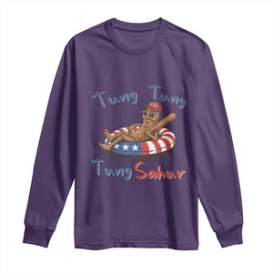 Tung Tung Tung Sahur Italian Brainrot 4th of July Long Sleeve Shirt
