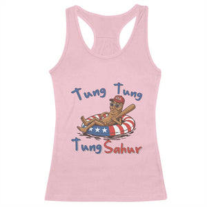 Tung Tung Tung Sahur Italian Brainrot 4th of July Racerback Tank Top