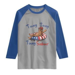 Tung Tung Tung Sahur Italian Brainrot 4th of July Raglan Shirt