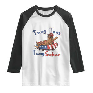 Tung Tung Tung Sahur Italian Brainrot 4th of July Raglan Shirt
