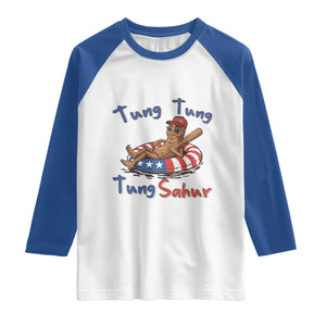 Tung Tung Tung Sahur Italian Brainrot 4th of July Raglan Shirt