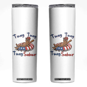 Tung Tung Tung Sahur Italian Brainrot 4th of July Skinny Tumbler