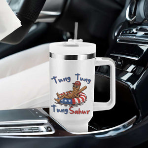 Tung Tung Tung Sahur Italian Brainrot 4th of July Tumbler With Handle