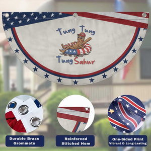 Tung Tung Tung Sahur Italian Brainrot 4th of July Patriotic Fan Flag