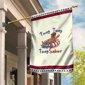 Tung Tung Tung Sahur Italian Brainrot 4th of July Patriotic Garden Flag