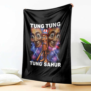 Tung Tung Sahur Italian Brainrot 4th Of July Meme Throw Blanket TS14 Print Your Wear
