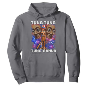 Tung Tung Sahur Italian Brainrot 4th Of July Meme Hoodie TS14 Charcoal Print Your Wear