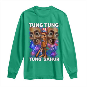 Tung Tung Sahur Italian Brainrot 4th Of July Meme Long Sleeve Shirt