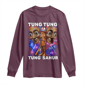 Tung Tung Sahur Italian Brainrot 4th Of July Meme Long Sleeve Shirt