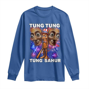 Tung Tung Sahur Italian Brainrot 4th Of July Meme Long Sleeve Shirt