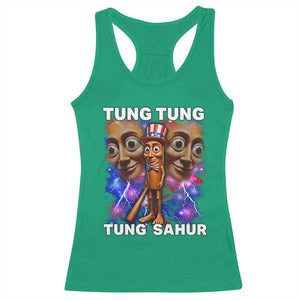 Tung Tung Sahur Italian Brainrot 4th Of July Meme Racerback Tank Top TS14 Irish Green Print Your Wear