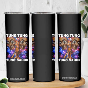 Tung Tung Sahur Italian Brainrot 4th Of July Meme Skinny Tumbler TS14 Print Your Wear