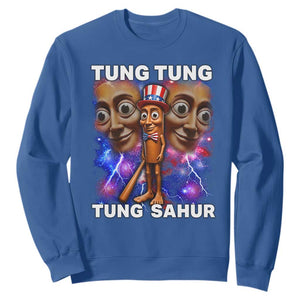 Tung Tung Sahur Italian Brainrot 4th Of July Meme Sweatshirt TS14 Royal Blue Print Your Wear