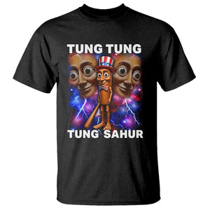 Tung Tung Sahur Italian Brainrot 4th Of July Meme T Shirt TS14 Black Print Your Wear