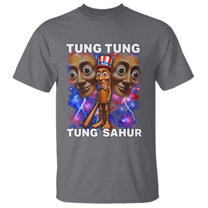 Tung Tung Sahur Italian Brainrot 4th Of July Meme T Shirt TS14 Charcoal Print Your Wear