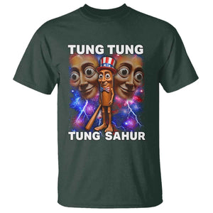 Tung Tung Sahur Italian Brainrot 4th Of July Meme T Shirt TS14 Dark Forest Green Print Your Wear