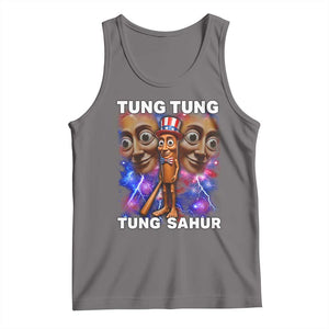 Tung Tung Sahur Italian Brainrot 4th Of July Meme Tank Top TS14 Deep Heather Print Your Wear