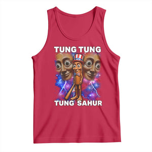 Tung Tung Sahur Italian Brainrot 4th Of July Meme Tank Top TS14 Red Print Your Wear