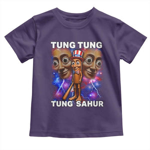 Tung Tung Sahur Italian Brainrot 4th Of July Meme Toddler T Shirt TS14 Purple Print Your Wear