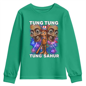 Tung Tung Sahur Italian Brainrot 4th Of July Meme Youth Sweatshirt TS14 Irish Green Print Your Wear