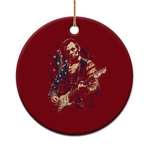 Abraham Lincoln Playing Guitar 4th of July Ceramic Ornament TS14 1pc Red Print Your Wear