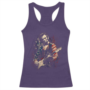 Abraham Lincoln Playing Guitar 4th of July Racerback Tank Top TS14 Purple Print Your Wear