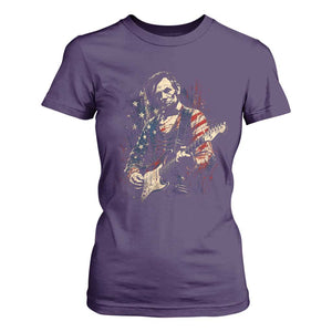 Abraham Lincoln Playing Guitar 4th of July T Shirt For Women TS14 Purple Print Your Wear