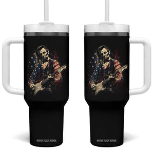 Abraham Lincoln Playing Guitar 4th of July Tumbler With Handle TS14 One Size: 40 oz Black Print Your Wear