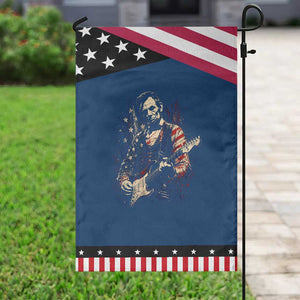 Abraham Lincoln Playing Guitar 4th of July Patriotic Garden Flag TS14 Classic Blue Black Print Your Wear