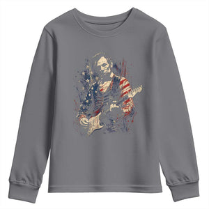 Abraham Lincoln Playing Guitar 4th of July Youth Sweatshirt TS14 Charcoal Print Your Wear