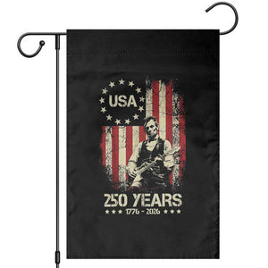 America's 250th Abraham Lincoln Playing Guitar Garden Flag TS14 Black Print Your Wear