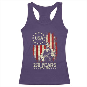 America's 250th Abraham Lincoln Playing Guitar Racerback Tank Top TS14 Purple Print Your Wear