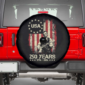 America's 250th Abraham Lincoln Playing Guitar Spare Tire Cover TS14 Black Print Your Wear