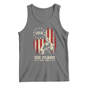 America's 250th Abraham Lincoln Playing Guitar Tank Top TS14 Black Heather Print Your Wear