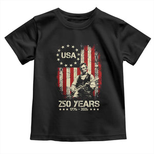America's 250th Abraham Lincoln Playing Guitar Toddler T Shirt TS14 Black Print Your Wear