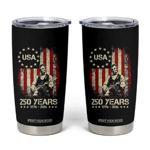 America's 250th Abraham Lincoln Playing Guitar Tumbler Cup TS14 Black Print Your Wear