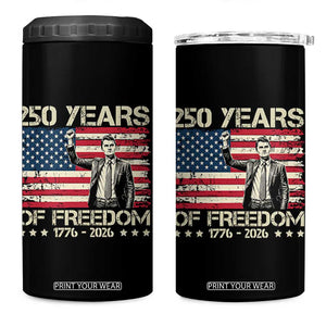 America 250 Years 4 in 1 Can Cooler Tumbler Charlie Kirk American Flag Freedom TS14 One Size: 16 oz Black Print Your Wear