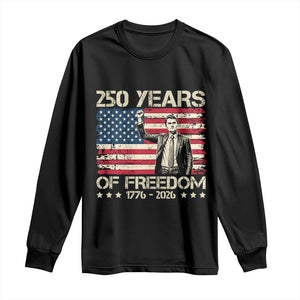 America 250 Years Long Sleeve Shirt Charlie Kirk American Flag Freedom TS14 Black Print Your Wear