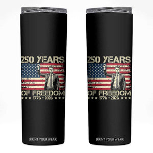 America 250 Years Skinny Tumbler Charlie Kirk American Flag Freedom TS14 Black Print Your Wear