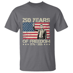 America 250 Years T Shirt Charlie Kirk American Flag Freedom TS14 Charcoal Print Your Wear