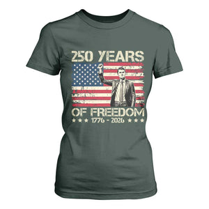 America 250 Years T Shirt For Women Charlie Kirk American Flag Freedom TS14 Dark Forest Green Print Your Wear
