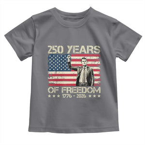 America 250 Years Toddler T Shirt Charlie Kirk American Flag Freedom TS14 Charcoal Print Your Wear