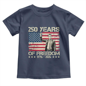 America 250 Years Toddler T Shirt Charlie Kirk American Flag Freedom TS14 Navy Print Your Wear