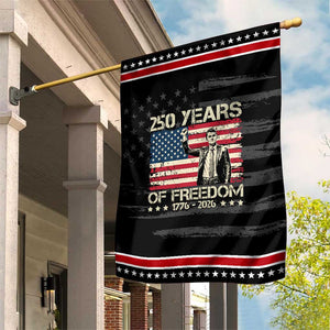 America 250 Years Patriotic Garden Flag Charlie Kirk American Flag Freedom TS14 Distressed Black Red Print Your Wear