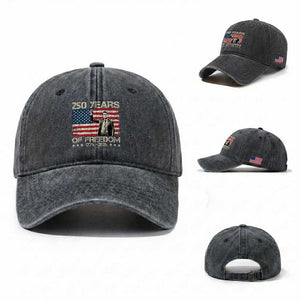 America 250 Years Washed Cotton Baseball Cap Charlie Kirk American Flag Freedom TS14 Washed Cap Universal Fit Dark Gray Print Your Wear